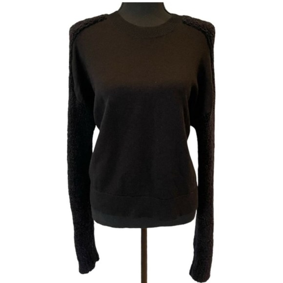 COS Black Wool Fluffy Textured Long Sleeve Sweater - Picture 2 of 11